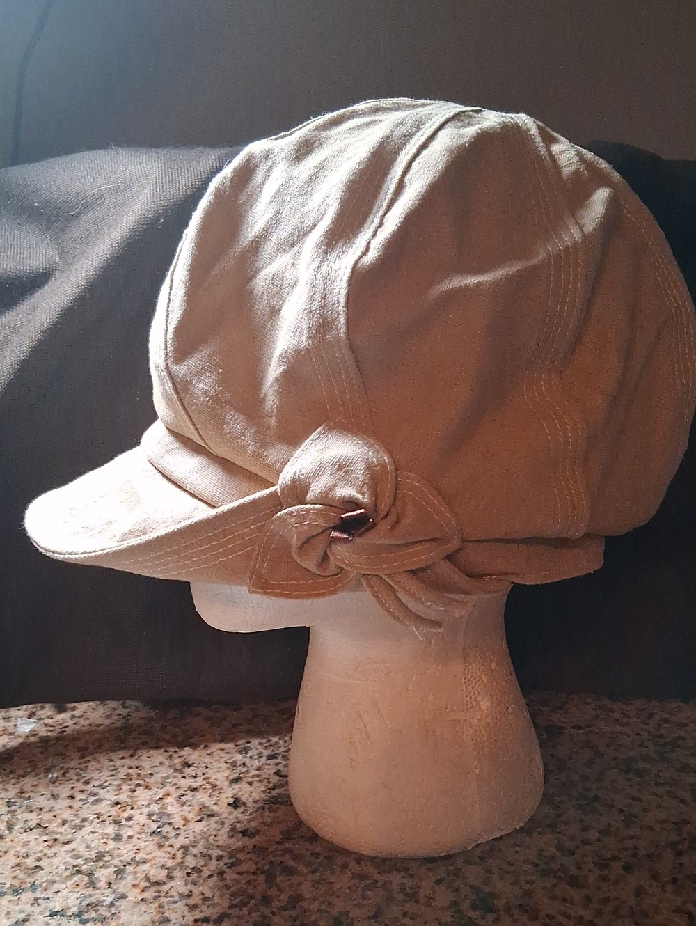 Women’s Tan Knot-Detail Casual Cap